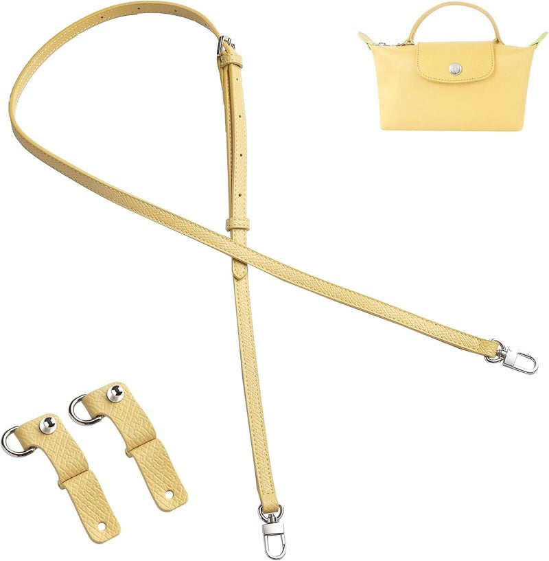 KOMHPS Purse Straps Replacement, Leather Handbag Crossbody Shoulder Strap Kit Adjustable for Mini Longcamp Tote Bag Women - Image 1